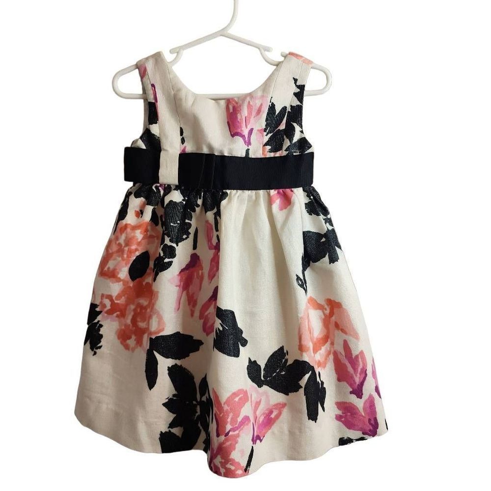 Lilly Pulitzer NWOT Girls Size 2 Formal Lined Cotton Metallic Floral Dress
